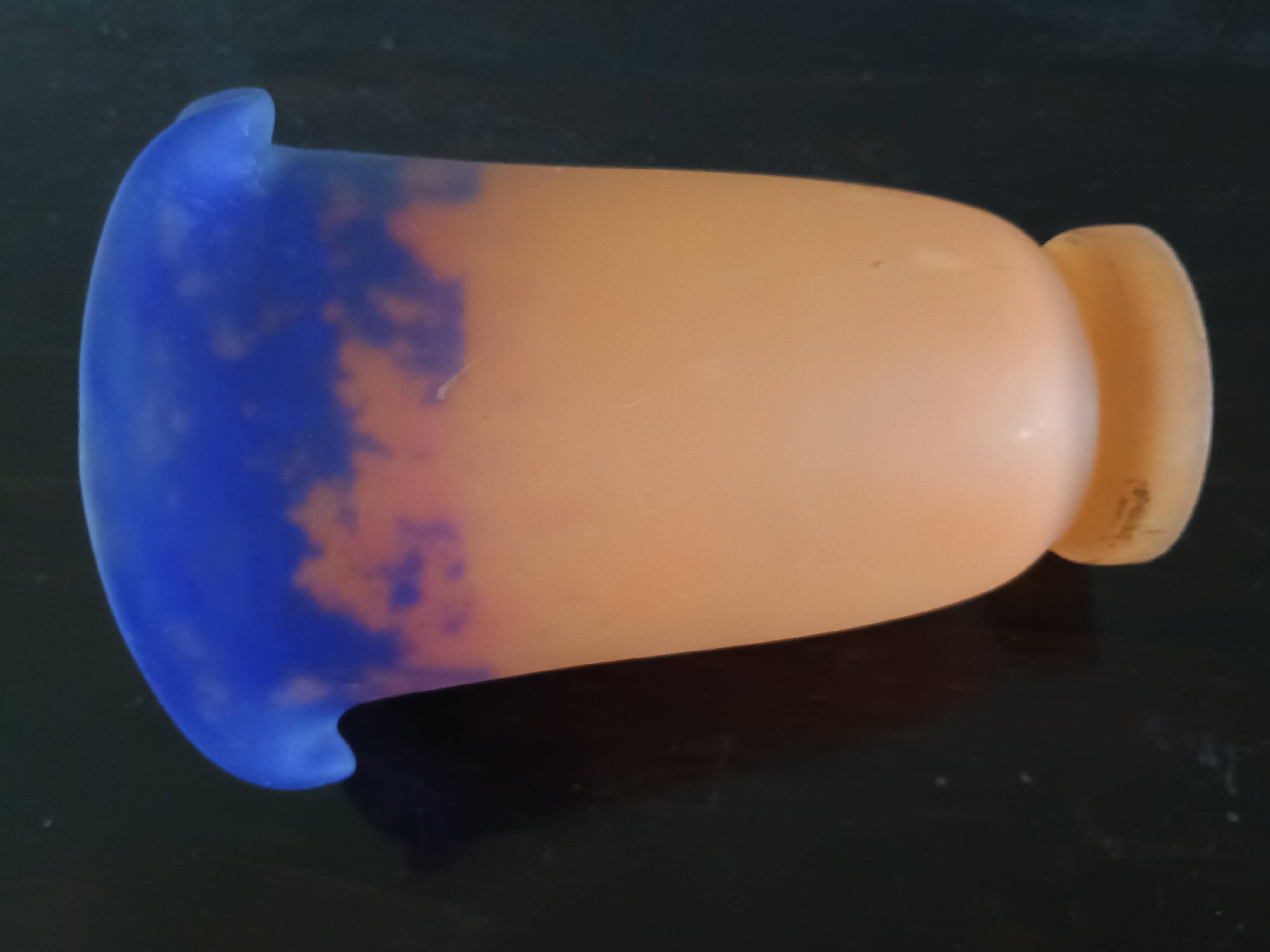 Muller Freres Luneville - Tulip Corolla Orange-Violet Marbled Glass