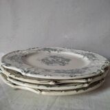 4 plates at the end of 1800 by Gien