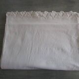 Antique cotton sheet: 310x200cm embroidered/monogrammed back