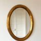 Vintage oval giltwood mirror – Hollywood Regency, Belgium, 1970s