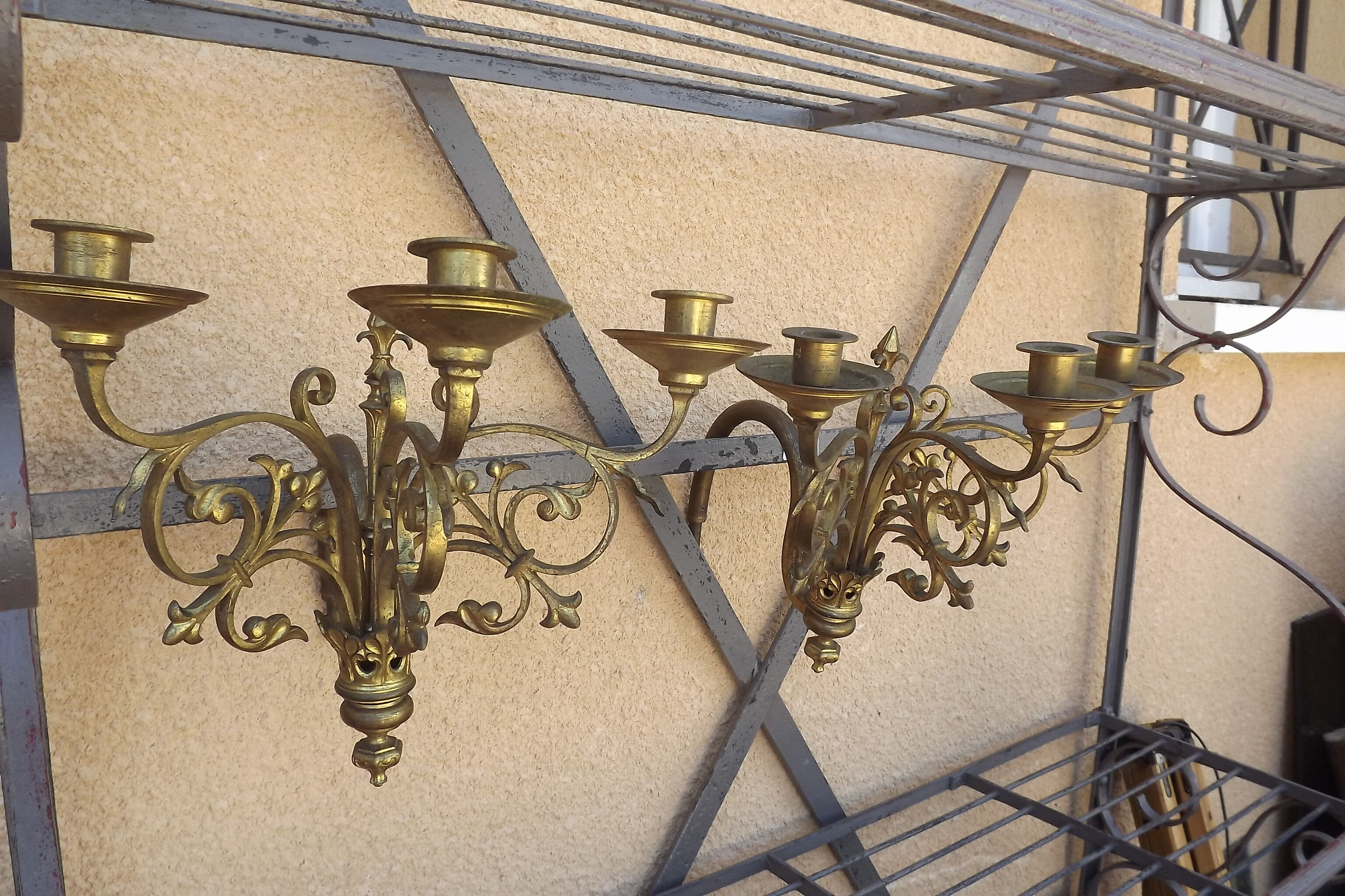 Pair of copper and brass 19 eme