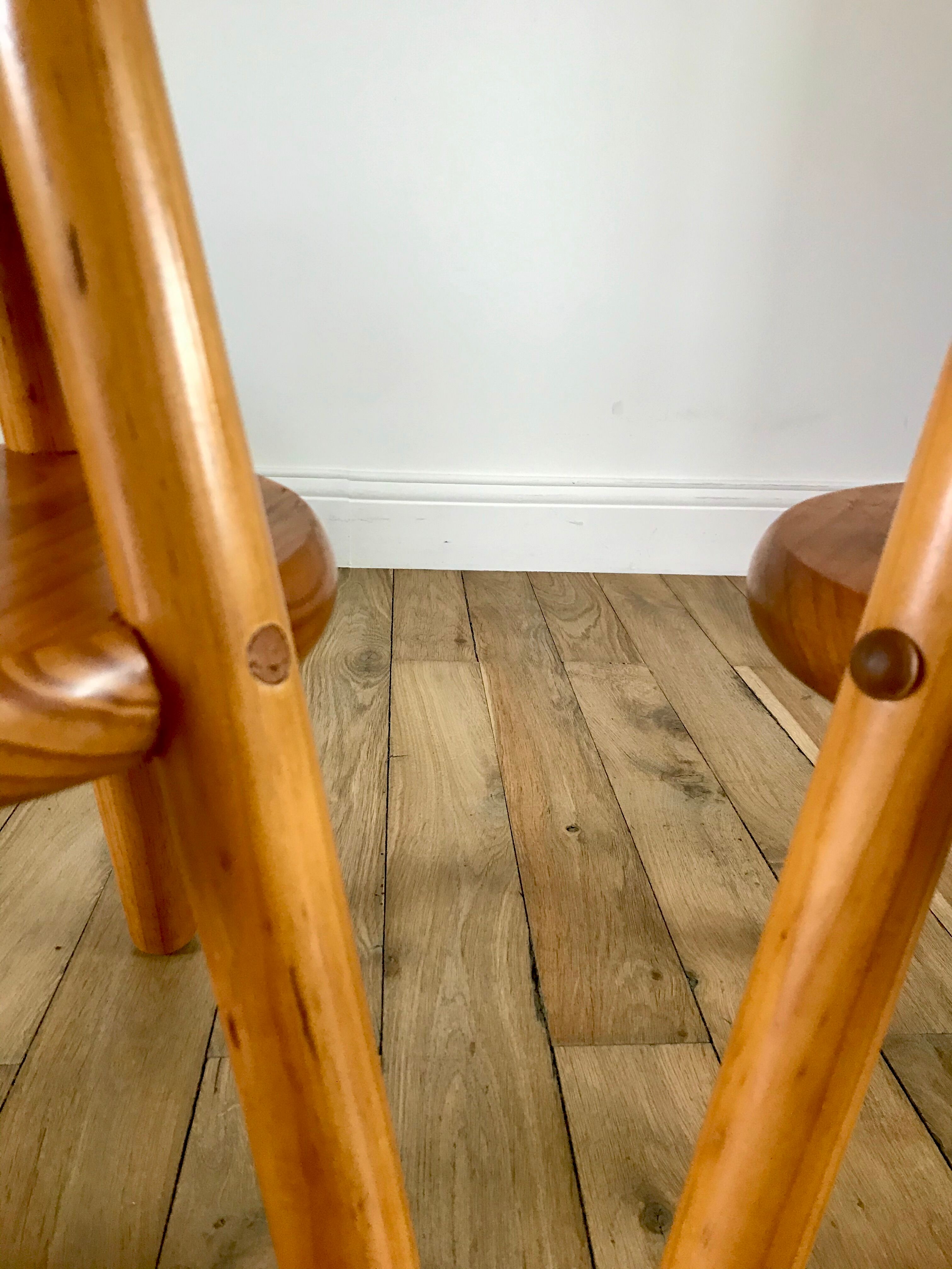 pair of adjustable architect stools pine style 60s