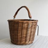 Vintage Wicker Basket for Bike, Removable Carrying Basket with Handle