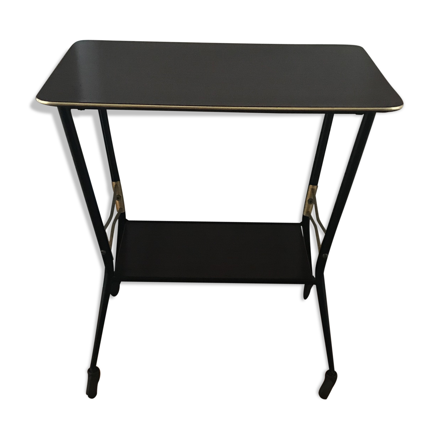 Desserte, old TV furniture, black and gold