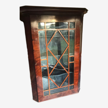 Armoire d’angle à façade en verre antique