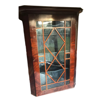 Antique glass fronted corner cabinet