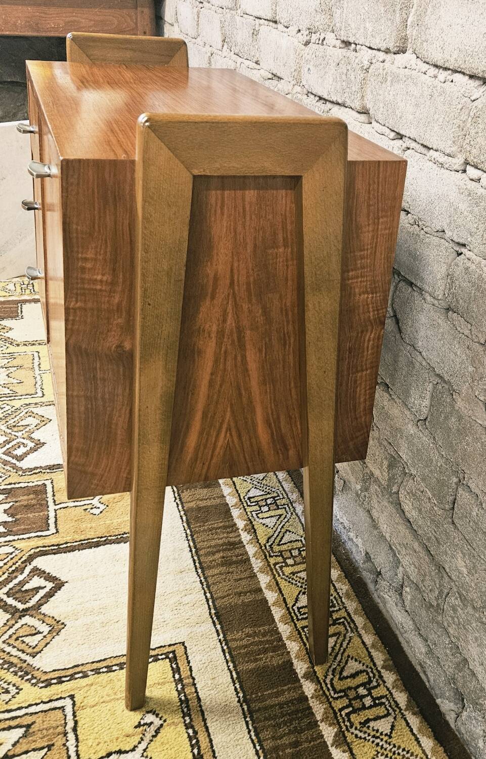 Small Scandinavian chest of drawers with compass feet, 1960s