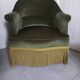 Green velvet toad armchair