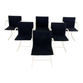 6 chaises de salle à manger circulaires postmodernes par Metaform, années 1980