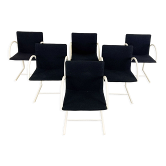 6 postmodern cirkel dining chairs by Metaform, 1980s