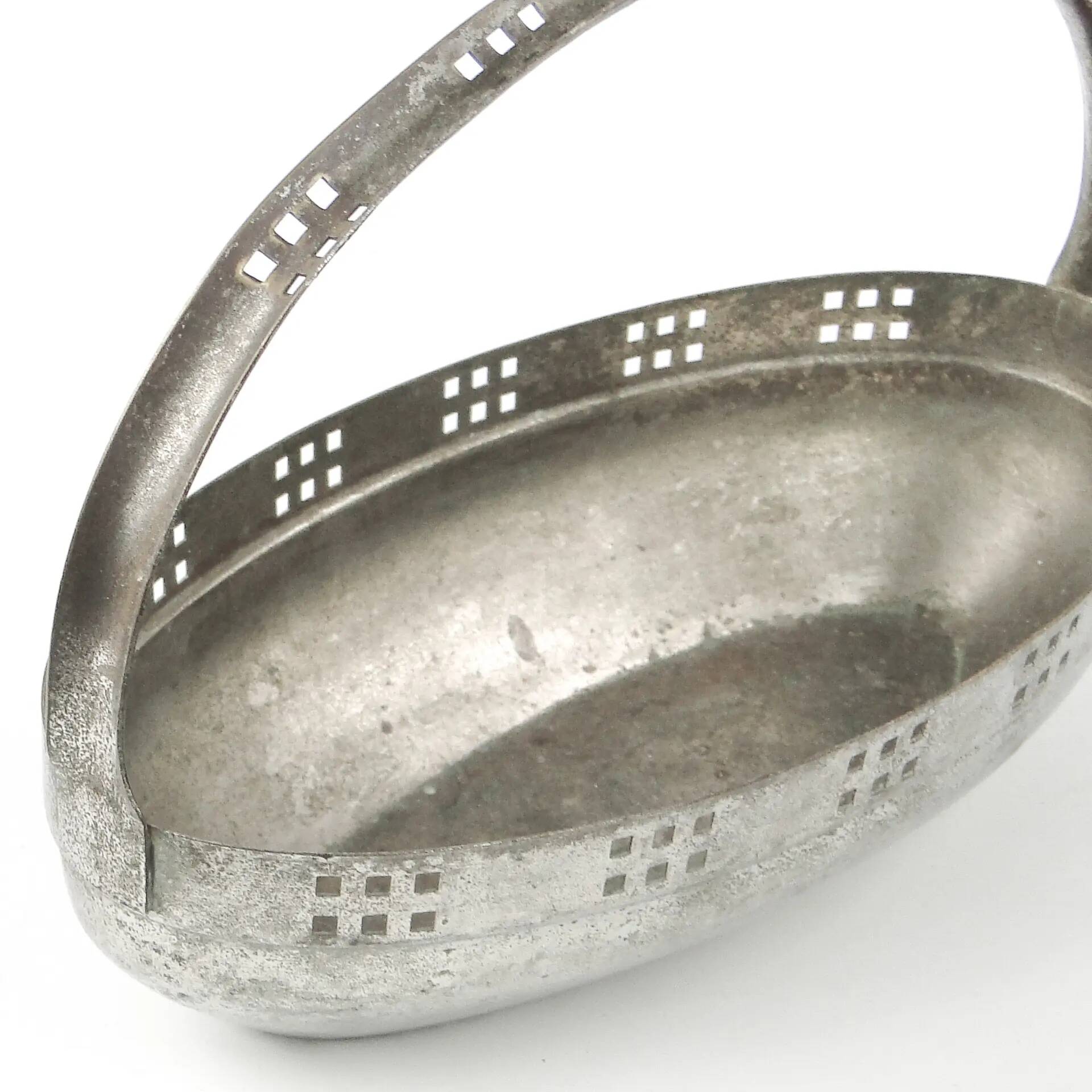 Viennese Secession nut basket, silver-plated brass, Austria, early 20th century