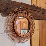 Vintage rattan mirror