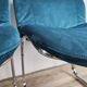 Four 1970s tubular chairs upholstered in blue velvet