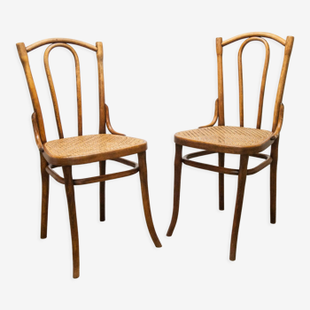 Pair of chairs bistrot Thonet Austria 1900 canning stamped