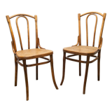 Pair of chairs bistrot Thonet Austria 1900 canning stamped