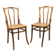 Paire de chaises bistrot Thonet Austria 1900 cannage estampillées