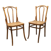 Paire de chaises bistrot Thonet Austria 1900 cannage estampillées