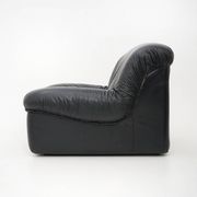 Modular black leather armchairs, 1970s