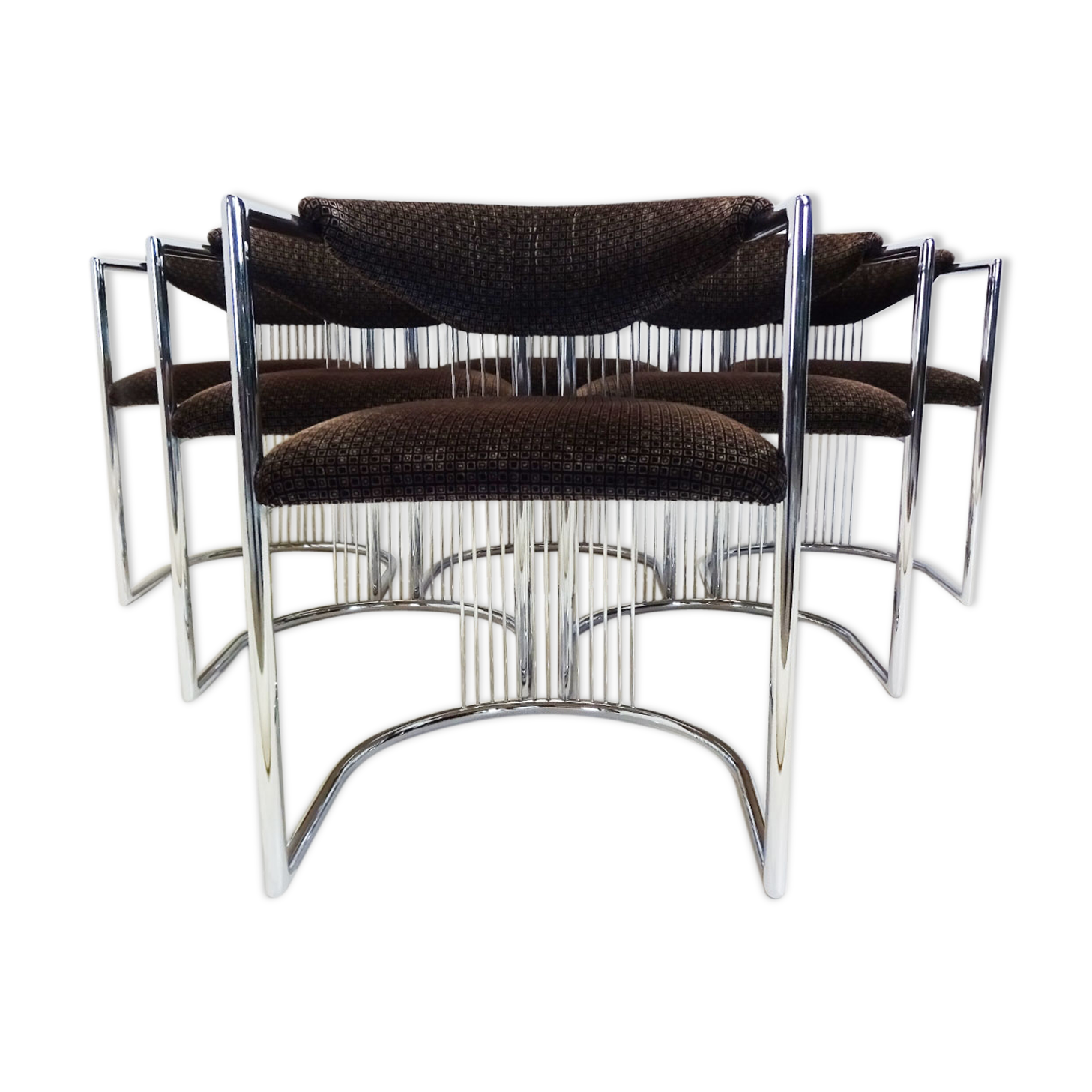 Set de 6 chaises italiennes attribuées à Milo Baughman