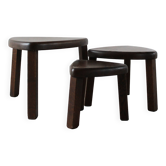 Set de trois tables basses vintage forme libre