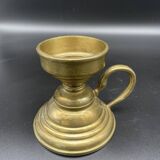 Hand candle holder, cellar rat, brass, gilded, gold, handle, 1950s, decoration, chic, decor, room