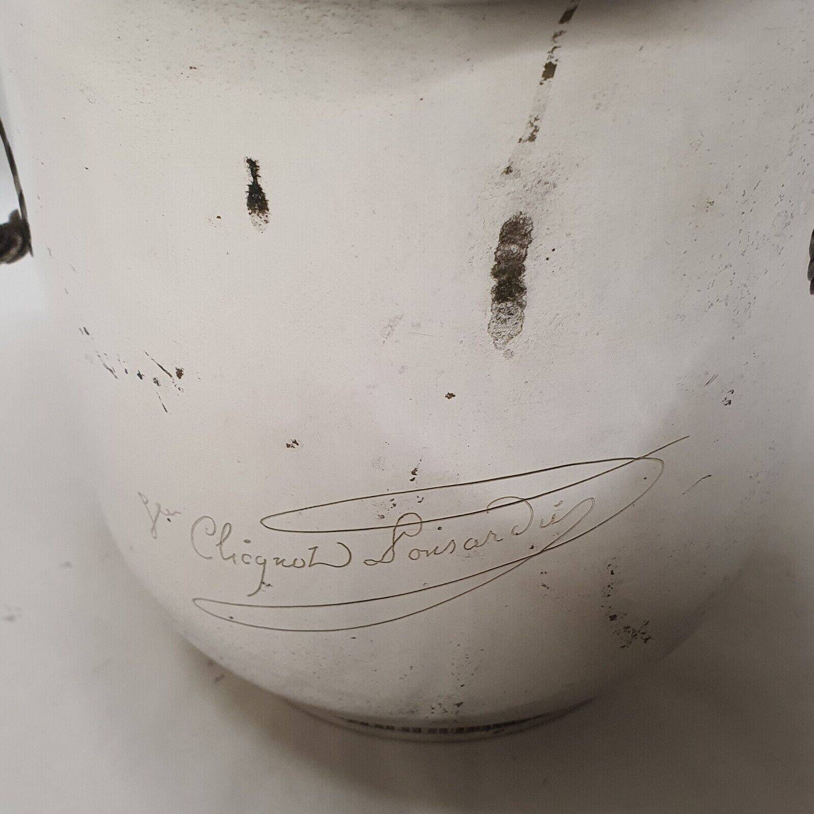 Rare silver metal champagne bucket signed veuve clicquot ponsardin lion head