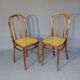Fake pair of Kohn and Turpe tanned bistro chairs, circa 1900,