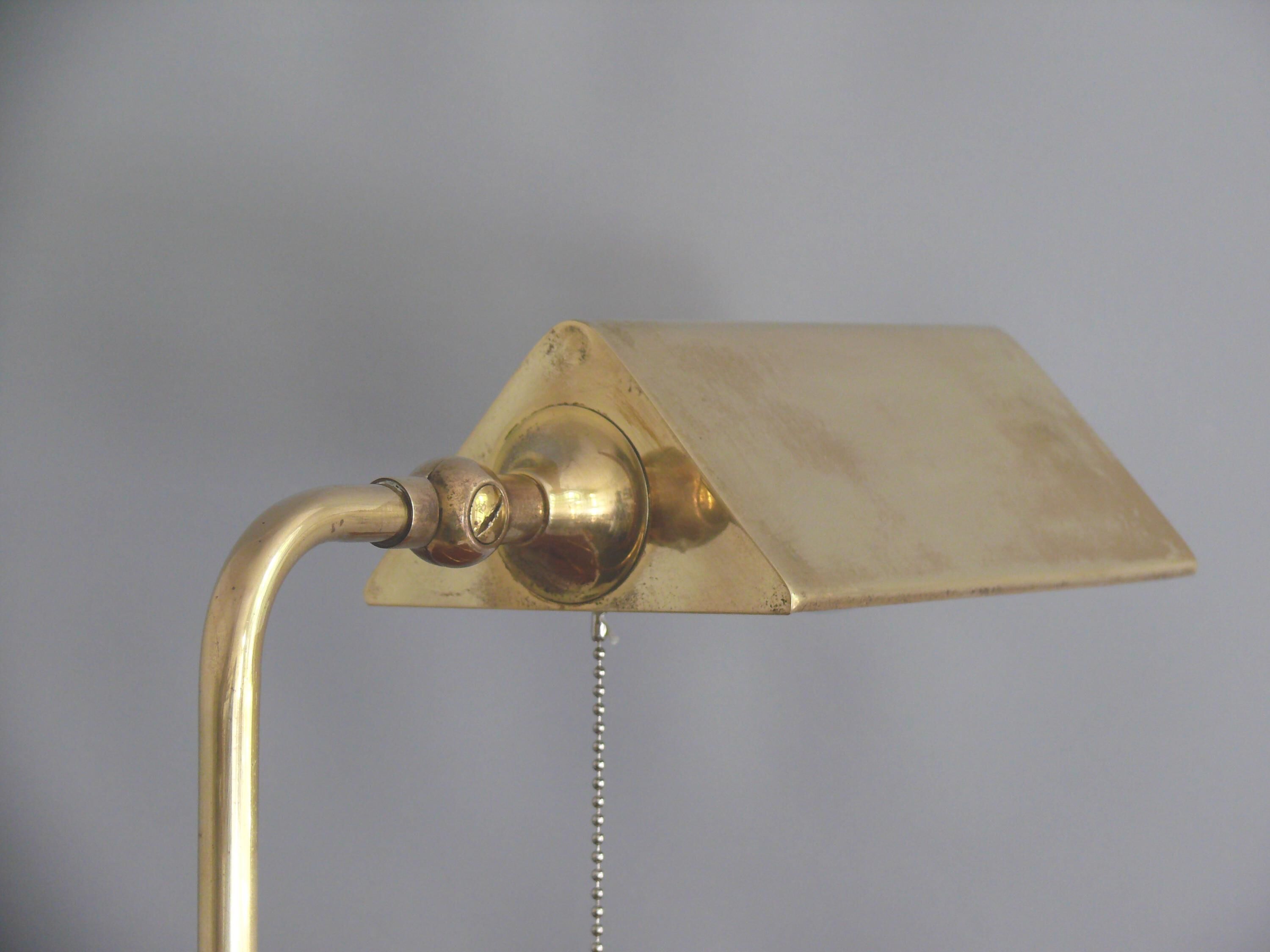 Lampe de banquier en laiton, conçue par Florian Schulz, années 1970 - Allemagne