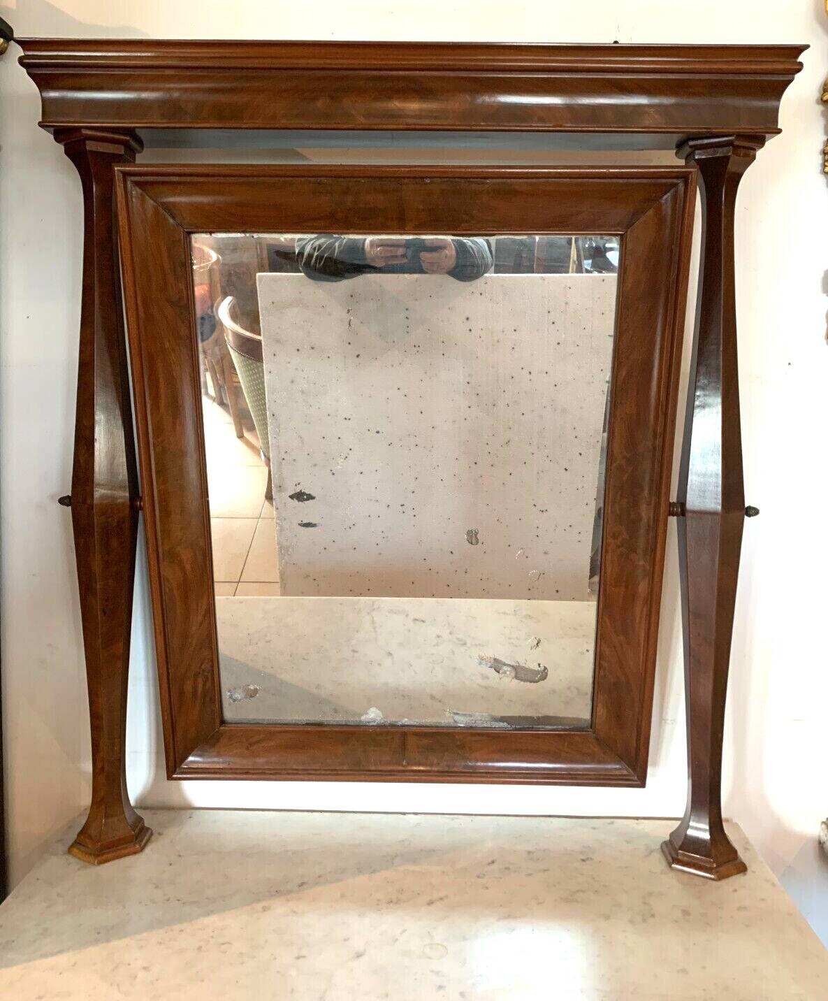 Louis Philippe dressing table chest of drawers in mahogany and 19th century veneer