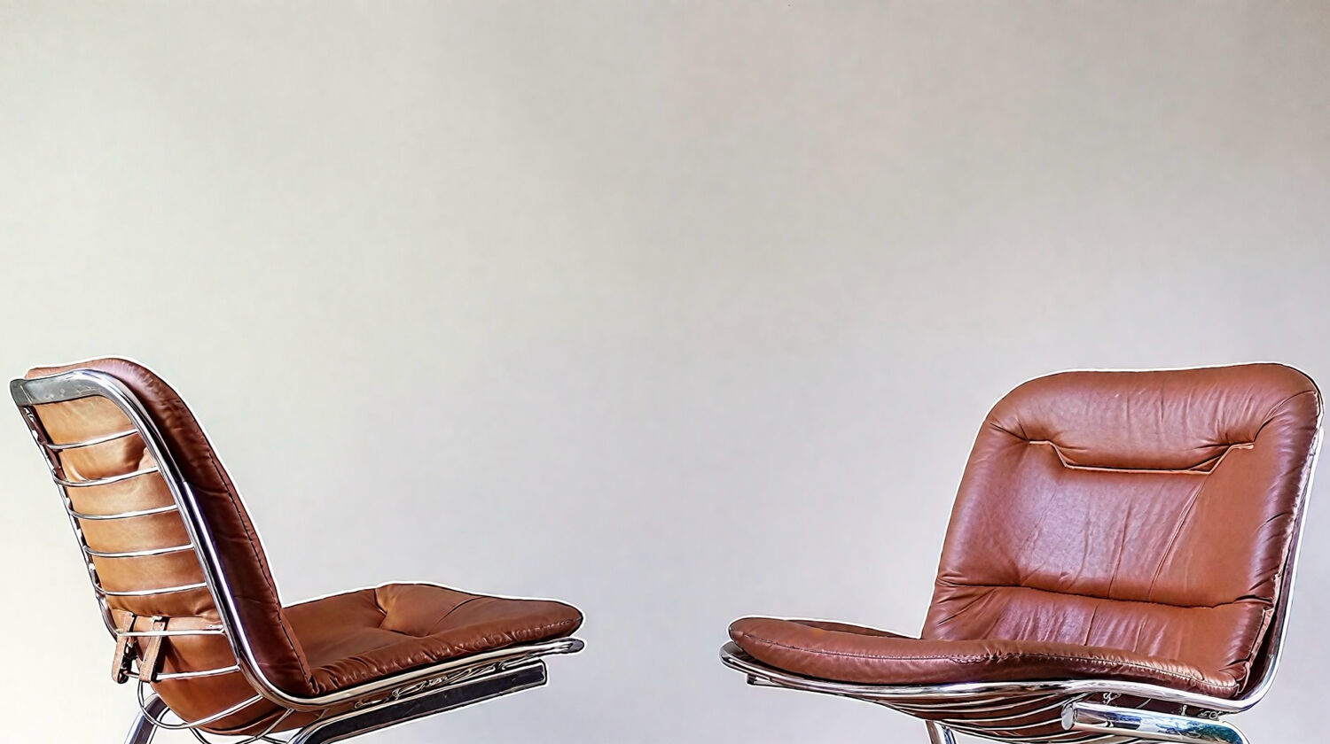 Set of 4 chrome chairs G. Rinaldi