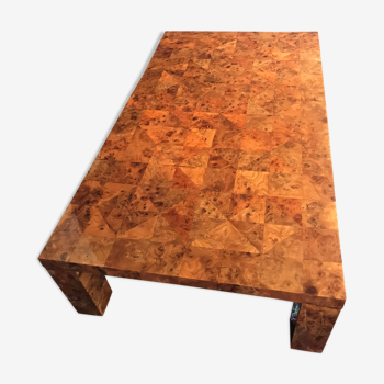 Precious wood marquetry coffee table