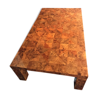 Precious wood marquetry coffee table