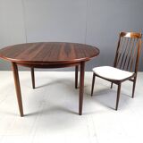 Table à manger extensible vintage en palissandre, années 1960