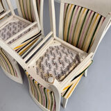 6 thonet gebruder designer chairs with crackle lacquer finish, 1980s vintage