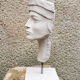 Young girl's head in plaster