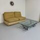 Space coffee table from the 70s, tubular metal and glass, Italian design