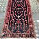 Persian wool gallery with red geometric decoration on blue background 132x254cm