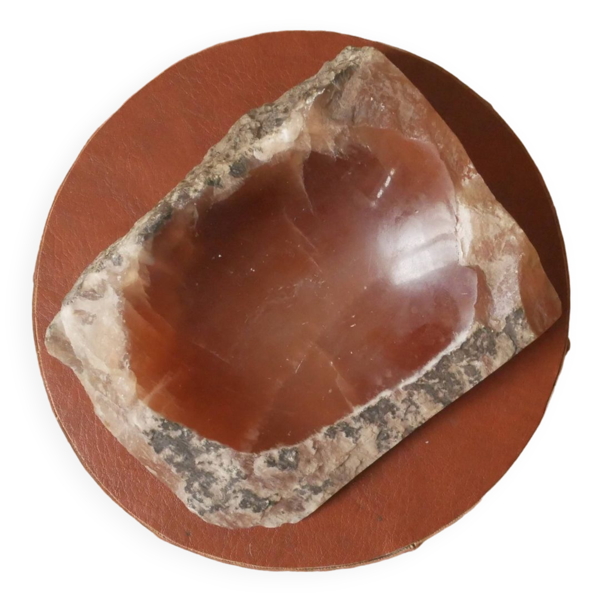 Empty mineral sculpture pocket cut stone handmade object