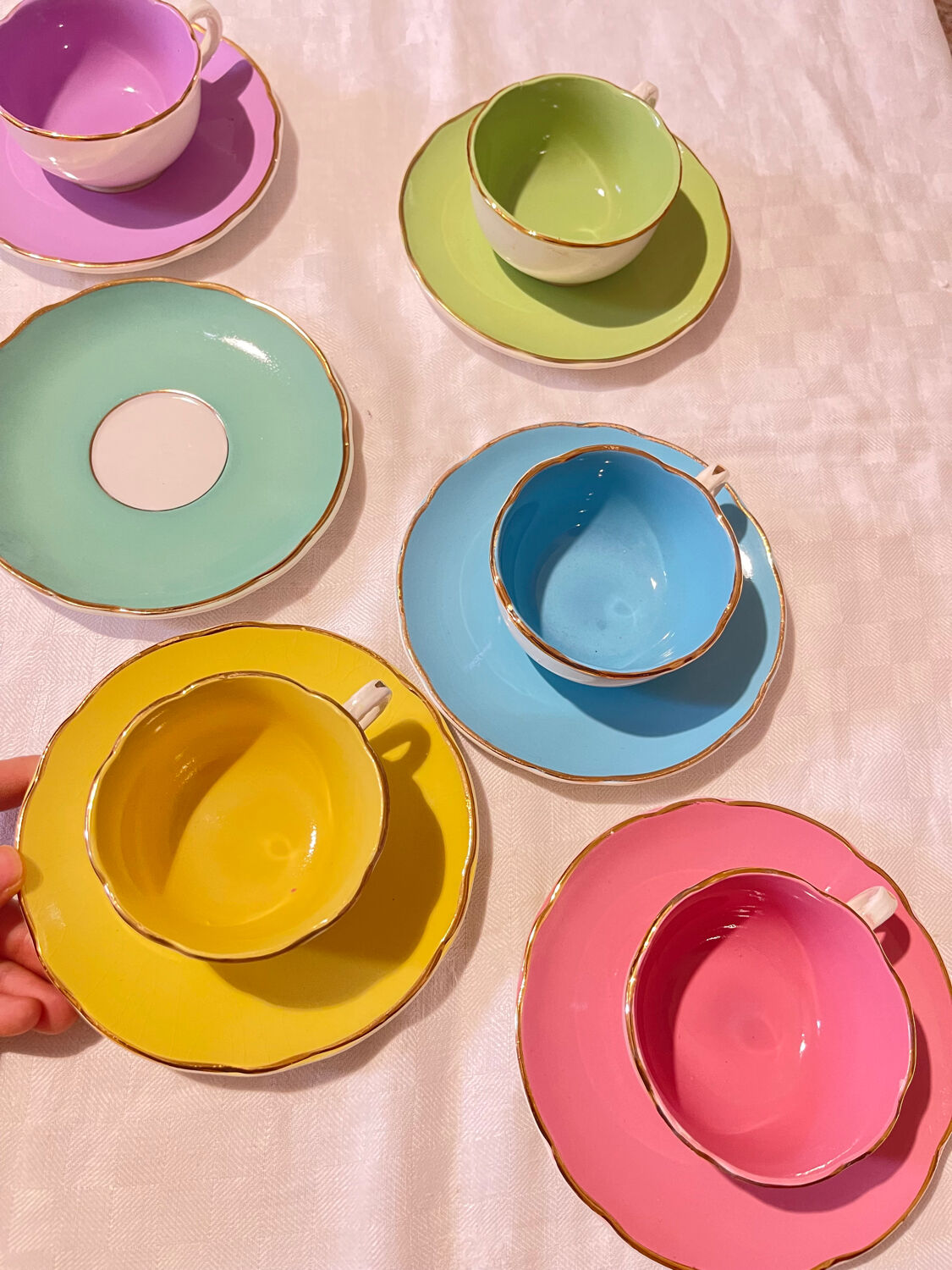 Lot of vintage Digouin – 5 cups and 6 saucers