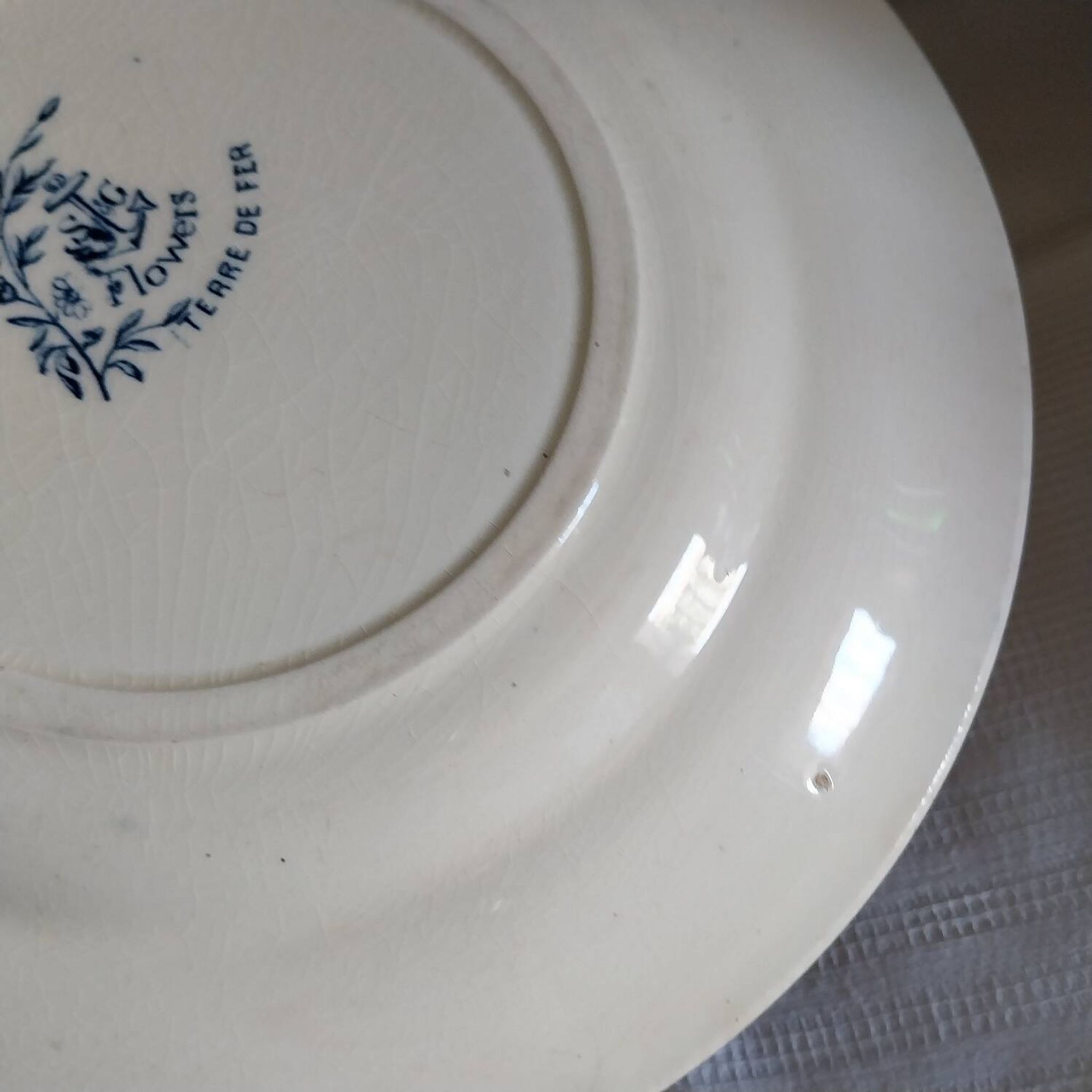 Ancienne assiette plate en terre de fer