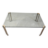 Peter Ghyczy T24 Pioneer Glass and Cast Brass rectangular Coffee