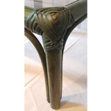 Green rattan coffee table