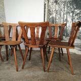 Set of 8 wooden bistro chairs