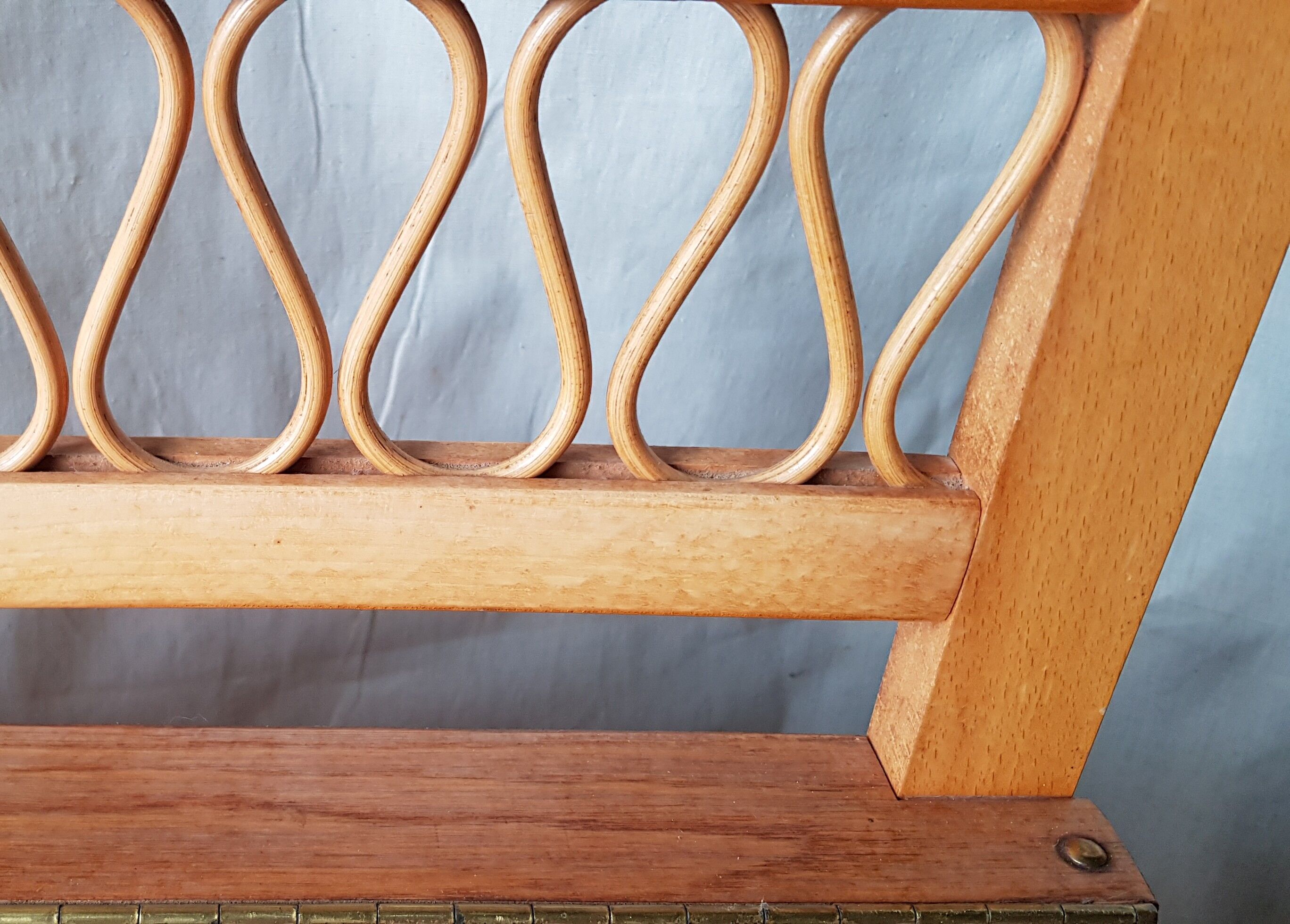 Toy box, 60's light wooden bench