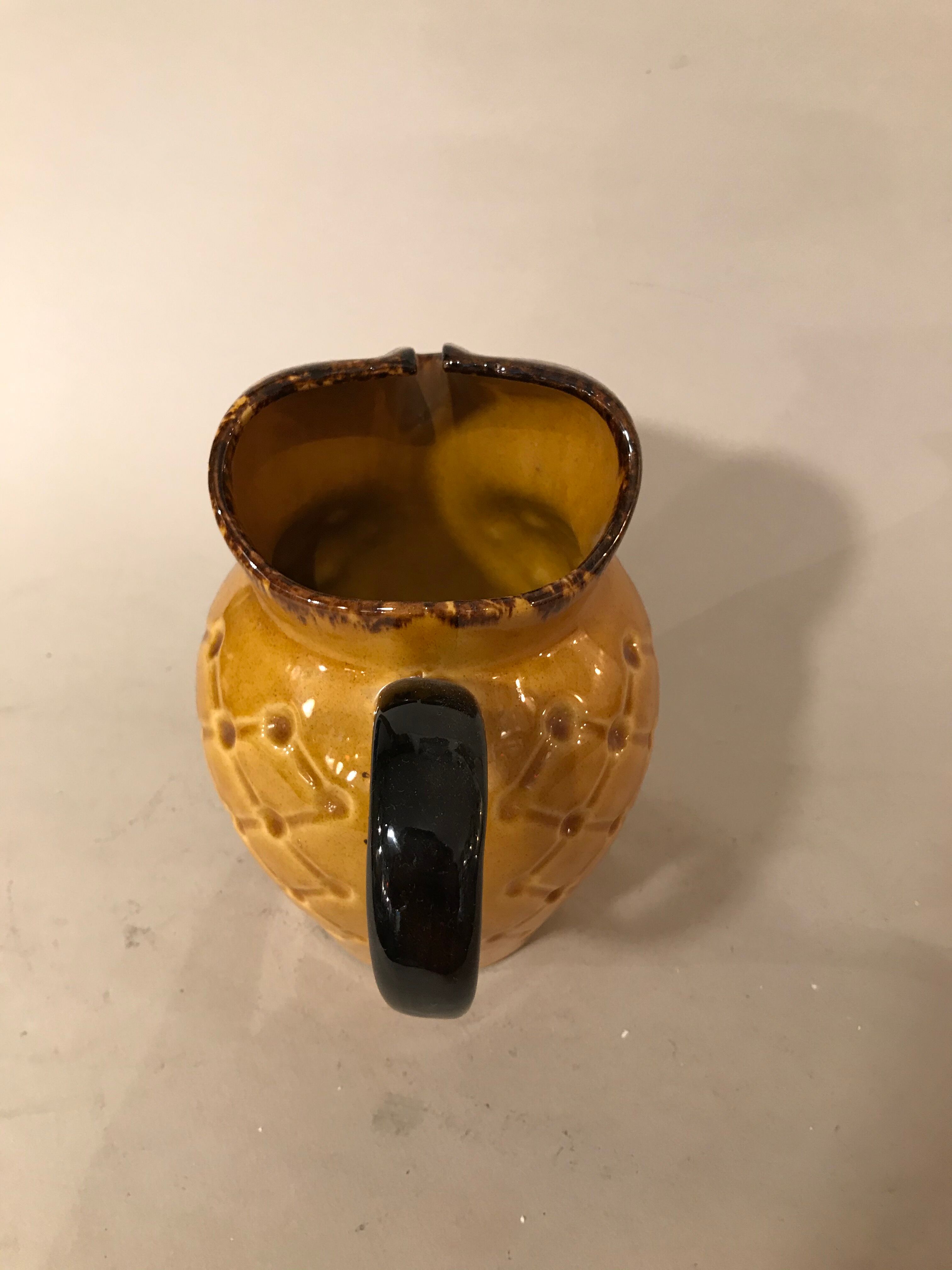 Yellow ceramic pitcher pineapple by Mireille 1950