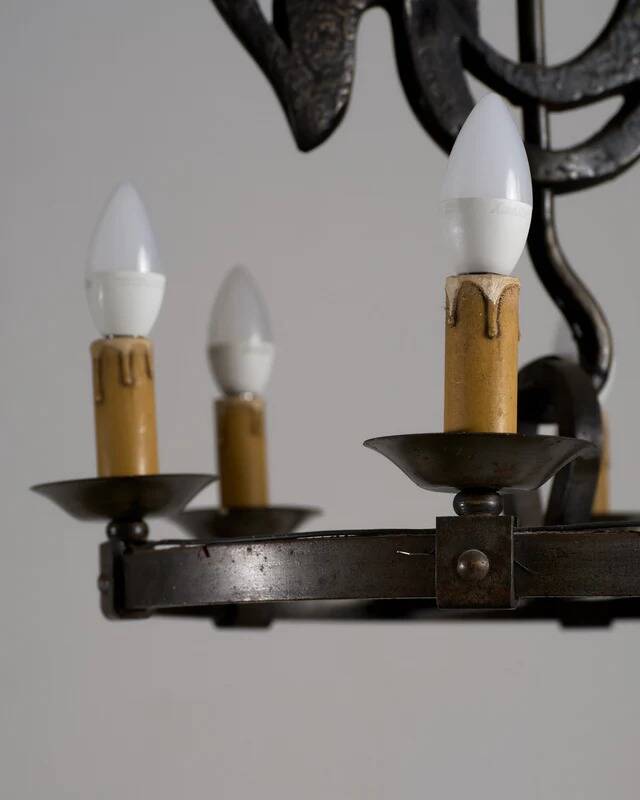 Rooster chandelier, Jean Touret, 1950s