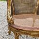 Gilded wood armchair and double canning