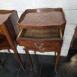 Pair of Louis XV style bedside tables in marquetry