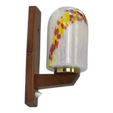1960s wall lamp in teak and opaline by Guro Leuchten