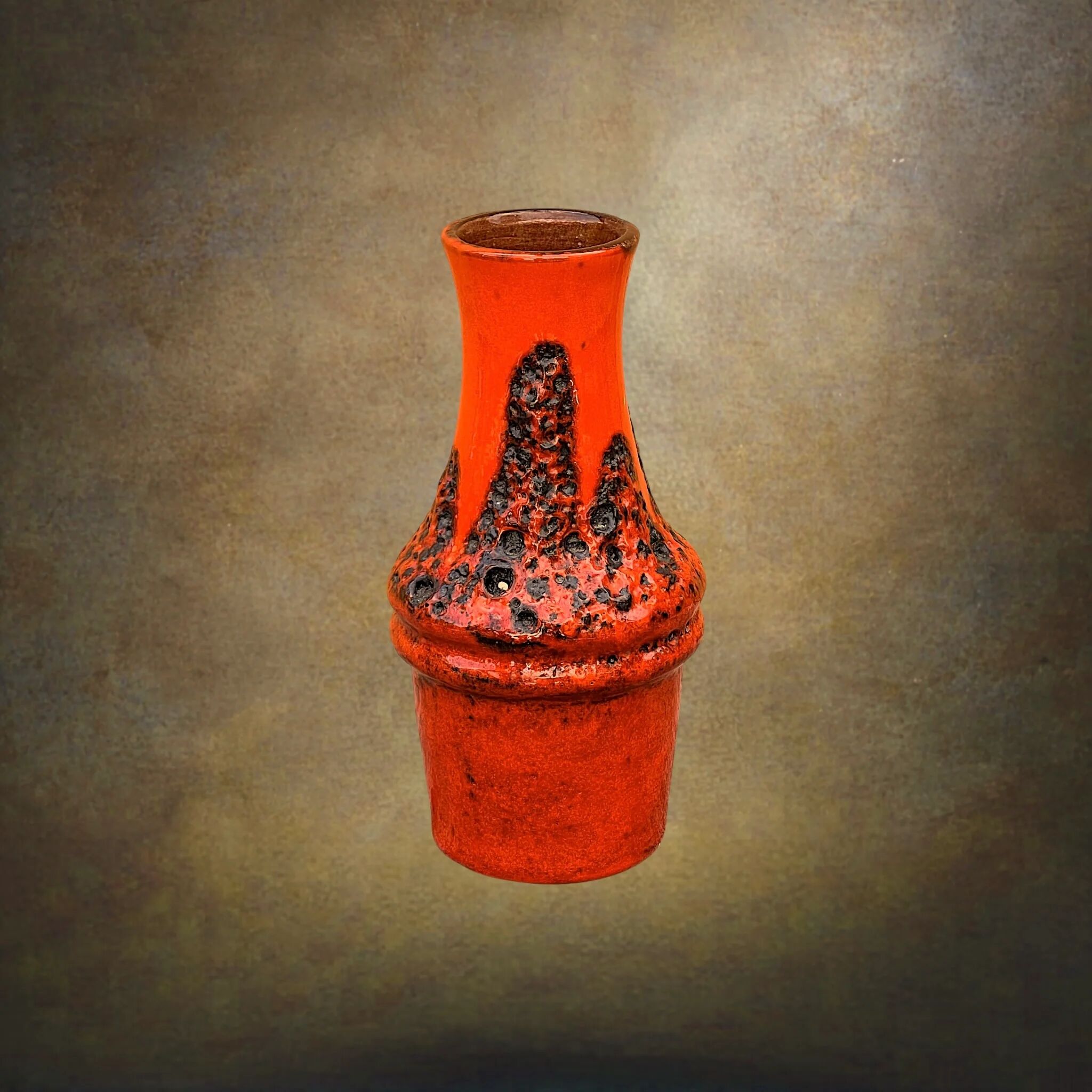 Scheurich Fat Lava vase in red and brown – Model 209-18 – 1970s